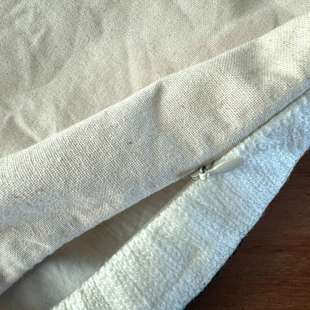 West Elm Crewel Stacked Shapes Embroidered Pillow Cover Cotton 20